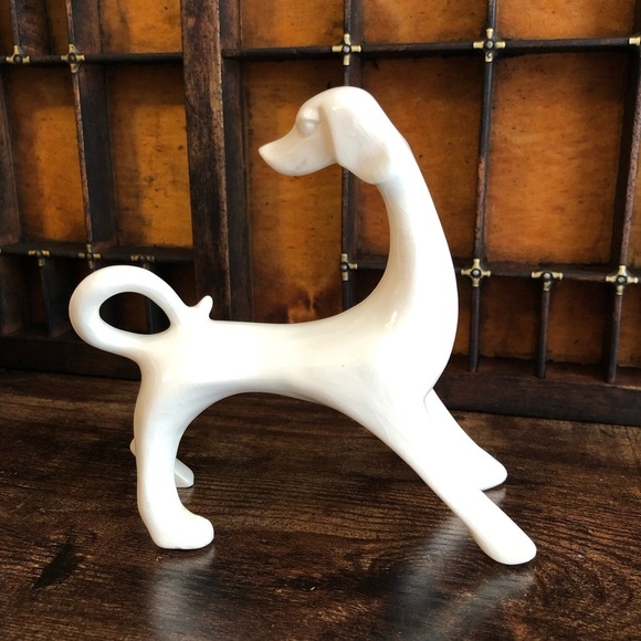 Vintage Elegant White Ceramic Greyhound MCM Figurine - Picture 4 of 10